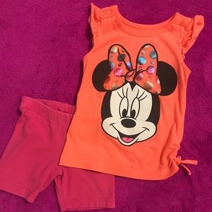 Minnie top & hot pink shorts